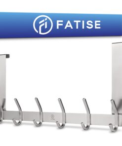 Edelstahl Türgarderobe - Platzsparende, robuste Türhaken für deutsche Türen ohne Bohren - Flexibel einsetzbar (Silber)