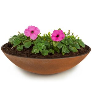 Home & Hobby Groß formatige Pflanzschale 45 cm - Rostoptik für Außen-deko - witterfest und trendig