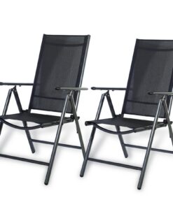 CCLife Gartenstühle Alu 2er Set - Klappbar und Hochlehner für den Balkon und den Garten | CCLife Gartenstühle Alu 2er S