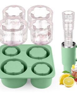 Lifhety Stanley Cup Eiswürfel, Grün für Bier & Spirituosen, 4 Fach Silikon Ice Cube Tray für 14-40 Oz Becher, Stanley Cu