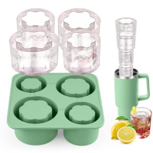 Lifhety Stanley Cup Eiswürfel, Grün für Bier & Spirituosen, 4 Fach Silikon Ice Cube Tray für 14-40 Oz Becher, Stanley Cu
