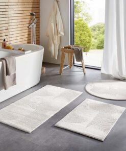 Taracarpet rutschfest waschbar Badematte Homestyle Badzimmerteppich, kombinierbar für Dusche und Badewanne, sehr weich u