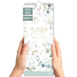 Häfft® Planer für Zwei 2025/2026: klimafreundlich & nachhaltig - Paarplaner mit 3 Spalten & Wandkalender 18 Monate - Bla