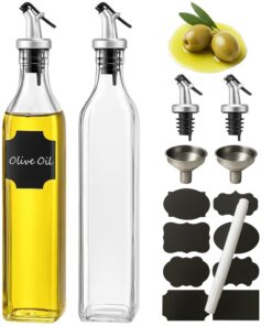 WERTIOO 500ML Olivenöl Flasche & Essigspender Set für Küche BBQ Transparent