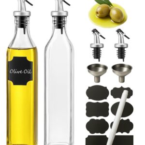 WERTIOO 500ML Olivenöl Flasche & Essigspender Set für Küche BBQ Transparent