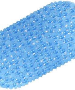 Grace LTD rutschfeste Badematte für Badezimmer (Blau) Anti-Schimmel, mattiert, rutschfest, Kunststoff Oval