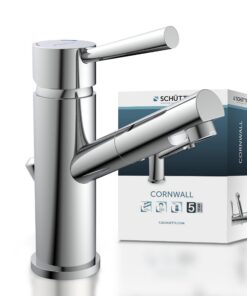 Schütte Waschtischarmatur Cornwall + Wasserhahn für das Bad + Hochdruck + Modernes Design + Chrombeschlag + Einfach inst