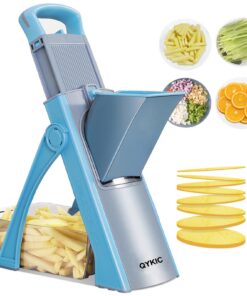 ONCE FOR ALL Verstellbarer Gemüseschneider Genius Mandoline (Blau) - Kartoffel- & Zwiebelschneider aus recyceltem Materi