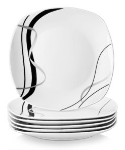 VEWEET FIONA Porzellan Dessertteller Set 6 Personen, Ø 24,7 cm, Mikrowellengeeignet und Spülmaschinenfest