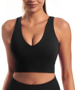 JOYSPELS Damen Atmungsaktive Yoga Tank Top U-Rücken Gepolstert Fitness Workout Sports Bra ohne Bügel Crop Tops