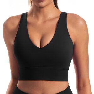 JOYSPELS Damen Atmungsaktive Yoga Tank Top U-Rücken Gepolstert Fitness Workout Sports Bra ohne Bügel Crop Tops