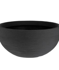 Spetebo XXL Kunststoff Pflanzschale rund 58 cm - anthrazit - Garten-Balkon-Terrasse - UV beständig - Blumenschale groß