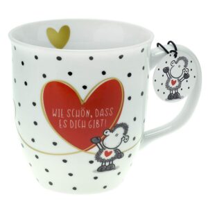Sheepworld Wie schön Tasse Geschenk Freunde | Porzellankaffeetasse 40 cl Valentinstag | Motiv Spruch