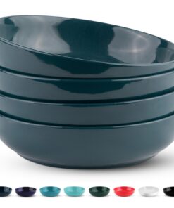 KooK Porcelain Pasta-Bowler-Satz für Suppen und Salate, Große Kapazität, Mikrowellen- und Tiefkühlsicher, Set von 4, 40