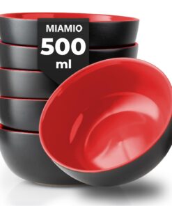 MIAMIO Obstschalen Set - Grossformatig & Dauerhaft für Familien - Feuchte الاختمار Schalen 6 x 600 ml - Le Papillon Koll