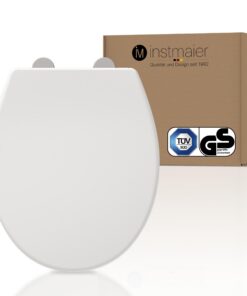 Instmaier Toilettendeckel mit Absenkautomatik - Weiß | TÜV geprüft | ovale Form | Quick Release Funktion