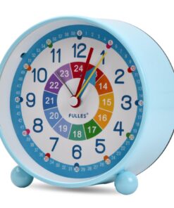 Nachtstil-Wecker leise nicht tickend blau Schlaftrainer Lernuhr für Kinder Jungen und Mädchen