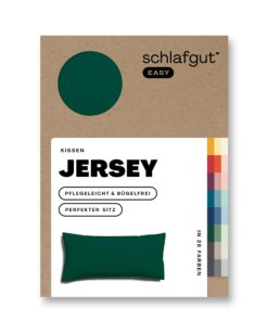 Schlafgut Easy Jersey Kissenbezug 40x80 cm Grün Deep – 100% Baumwolle superweich atmungsaktiv