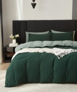 Baumwolle Bettwäsche 200x200cm Grün Dunkelgrün Salbeigrün Einfarbig Aesthetic Set OEKO-TEX STANDARD 100