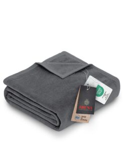 Ibena Porto Decke 150x200 cm – Baumwollmix weich, warm & waschbar, perfekt für Familien in der Wohnung OEKO-TEX STANDARD