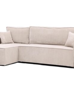 Klein Schlafsofa mit Schlaffunktion und Bettkasten - Beige 3 Sitzer Couch - 244x145 Sofa mit Schlaffunktion - Schlafsofa