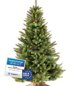 Maya Premium Künstlicher Weihnachtsbaum 150 cm – Natürlicher Look, stabiler Holzständer, perfekter Weihnachtszauber!