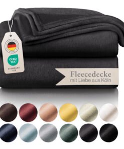 Blumtal Kuscheldecke flauschig - Oeko-TEX zertifizierte Fleecedecke - Wohn- & Kuscheldecke - Anthrazit OEKO-TEX STANDARD