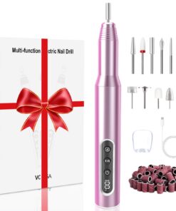 Nagelfeile für Gelnägel Akku Getätigt Rosa 45000 U/Min 6 Geschwindigkeiten Pediküre Set