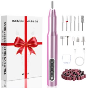 Nagelfeile für Gelnägel Akku Getätigt Rosa 45000 U/Min 6 Geschwindigkeiten Pediküre Set
