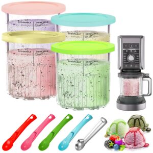 Creami Eismaschine Zubehör 4 Stück Behälter 24oz NC501 NC500 Serie Eisbecher Für Ninja CreamiSpeiseeis