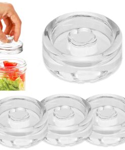 4er Set Glas Fermentiergewichte Ø 7cm für Kimchi Gärung in Einmachgläsern breiter Öffnung