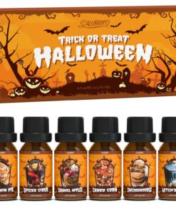 SALUBRITO Halloween Ätherisches Öle Set - Gruselig Duftöl für Diffusor - Hexengebräu, Süßigkeitenmais, Karamellapfel Ges
