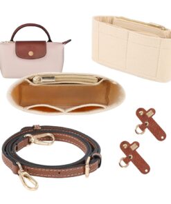 LMTNNB Schultergurt Kit für Longchamp Tote Bag, Punch-Free verstellbare Schnalle, Mehrfach-Verschluss-Organizer für Hand
