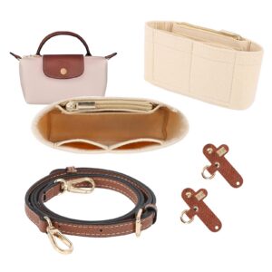LMTNNB Schultergurt Kit für Longchamp Tote Bag, Punch-Free verstellbare Schnalle, Mehrfach-Verschluss-Organizer für Hand