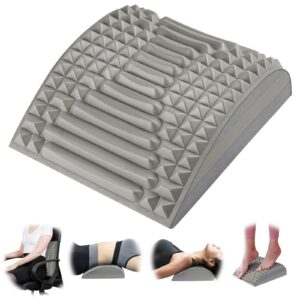 ACWOO Lendenwirbelkissen Stützen Grau für Rücken und Taille,-align-nacken-und-Rückenstrecker, Orthopädisch für Bett und