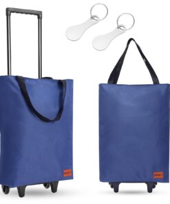 MOONCY 30L Einkaufstrolley Klappbar – Leichter 2-in-1 Wagen für Camping & Reisen, Blau