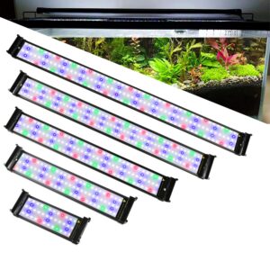 Izrielar 18W Aquarium LED Beleuchtung für Fisch Tank und Pflanzen, dimmbare mit Timer und Verstellbarer Halterung, ideal