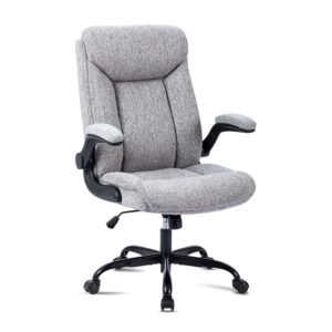 MZLEE Ergonomischer Bürostuhl für Büro und Heim, hochklappbare Armlehne und hohenverstellbar, perfekt für Schreibtisch u