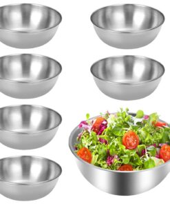 Chingcoo Edelstahl Schüssel 6er Set, Vielseitige Schüsseln für Salat, Obst, Dessert, Suppe, Müsli (6 Stück - Ø 17cm)