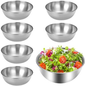 Chingcoo Edelstahl Schüssel 6er Set, Vielseitige Schüsseln für Salat, Obst, Dessert, Suppe, Müsli (6 Stück - Ø 17cm)