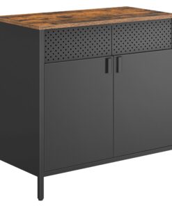 SONGMICS Metallschrank für Aufbewahrung, Doppeltür mit Magnetverschluss, verstellbarer Einlegeboden, 40 x 80 x 76 cm, vi