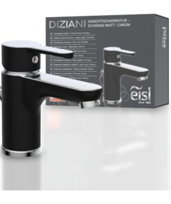 EISL NI075DINBCR Waschtischarmatur Schwarz/Chrom Badarmatur Einhebelmischer