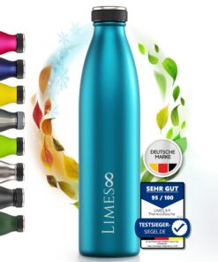 Limes 8 Edelstahl Thermosflasche 1L - HEIß & KALT – 5-fach vakuumisolierte Trinkflasche für Alltag, Sport & Outdoor