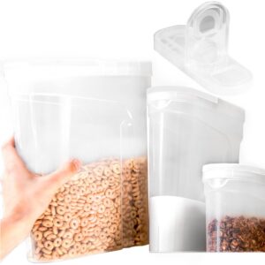 EDANTI Vorratsdosen mit Deckel für Mehl, Zucker & Müsli | Ideally für die Küche (1,2 L, 2,4 L, 4 L - Transparent) EDAN