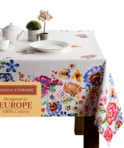 Maison d'Hermine – Baumwollige Tischdecke – Happy Florals für den Sommer – Oekotex Standard 100