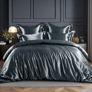 RUIKASI Satin Bettwäsche 220x240cm - Seidiger Luxus für Haar und Haut, Glänzend wie Seiden Bettwäsche Set with OEKO-TEX