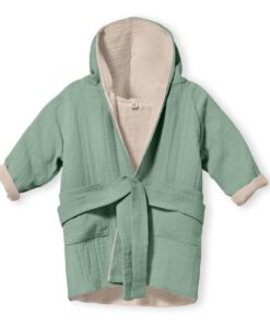 Mababu 100% Bio-Baumwolle Kinder Bademantel | Premium Musselin Maschinenwaschbar | Kinderbademantel für Mädchen & Jungen