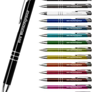#teamludorf Metall-Kugelschreiber mit Namen - Personalisierte Stifte - Büro-Set für Unternehmen - 14 Farben & 20 Schrift