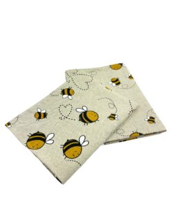 Gourmet Geschirrtücher 2er-Set Leinen/Baumwolle 47x70 cm Stonewashed Jacquard oder Bedruckt (Bienen) für die Küche 2er-S
