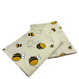 Gourmet Geschirrtücher 2er-Set Leinen/Baumwolle 47x70 cm Stonewashed Jacquard oder Bedruckt (Bienen) für die Küche 2er-S